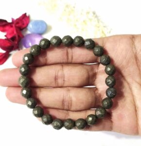 8mm Faceted Beads Bracelets Pyrite Healing Bracelets