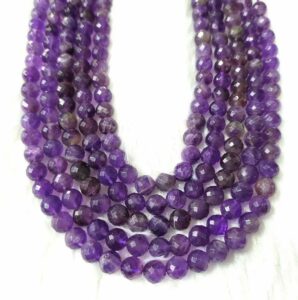 8mm Faceted Jewelry Beads Amethyst Gemstones Crystal Beads