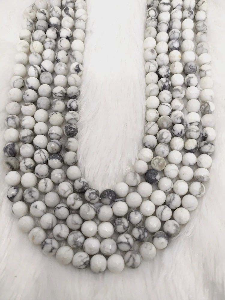 8mm Faceted Jewelry Beads Howlite Gemstone Crystal Beads
