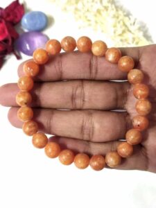 8mm Healing Bracelet Orange Calcite Gemstone Bracelet