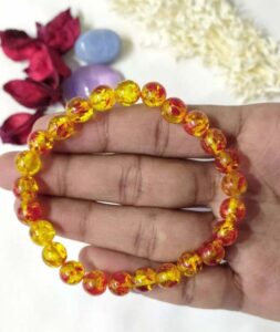 8mm Healing Bracelet  Amber Dyed Gemstone Bracelet
