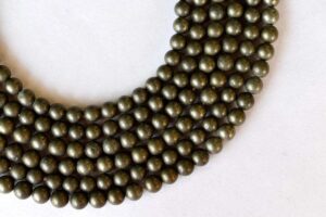 8mm Pyrite Stone Beads