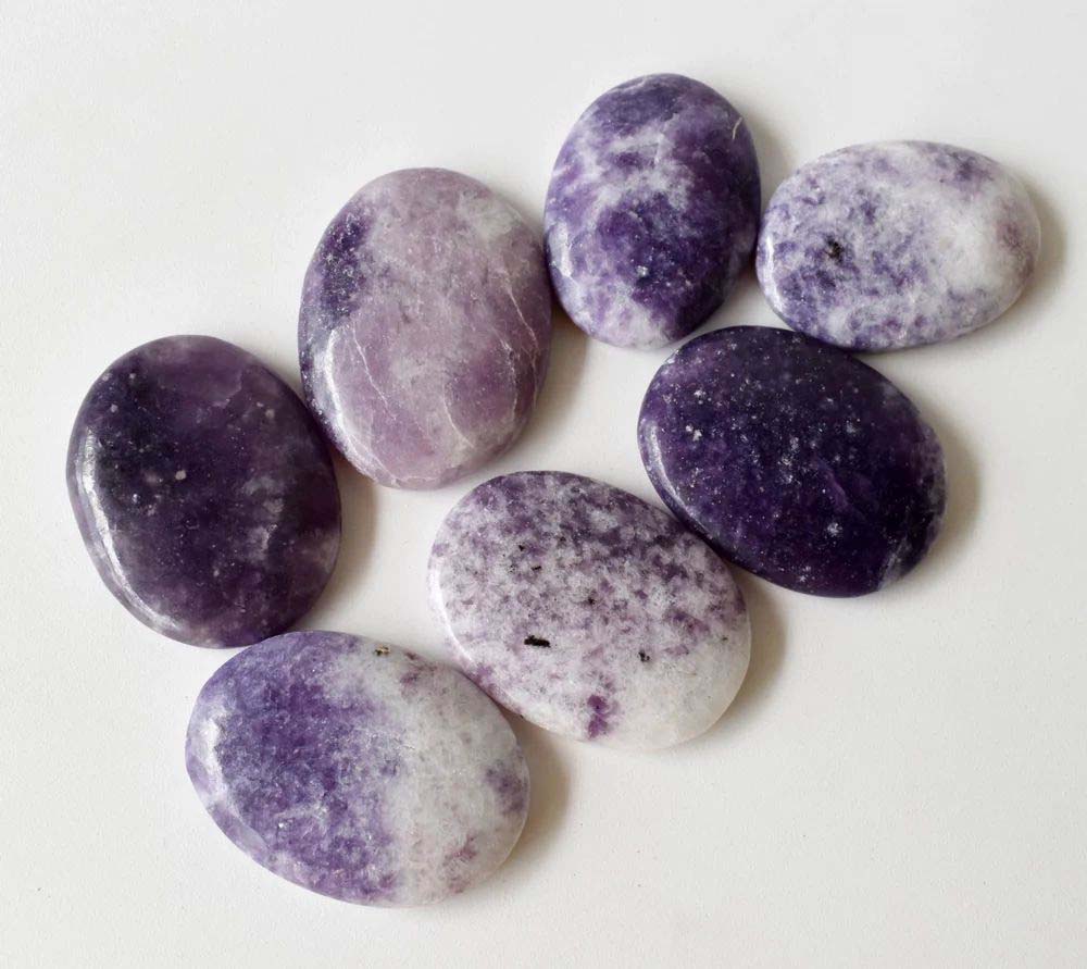 Lepidolite Worry Stone for Crystal Healing
