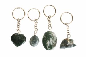 Moss Agate Key Chain