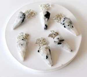 Rainbow Moonstone Faceted Cone Pendulum