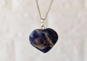 Sodalite Crystal Heart Pendant