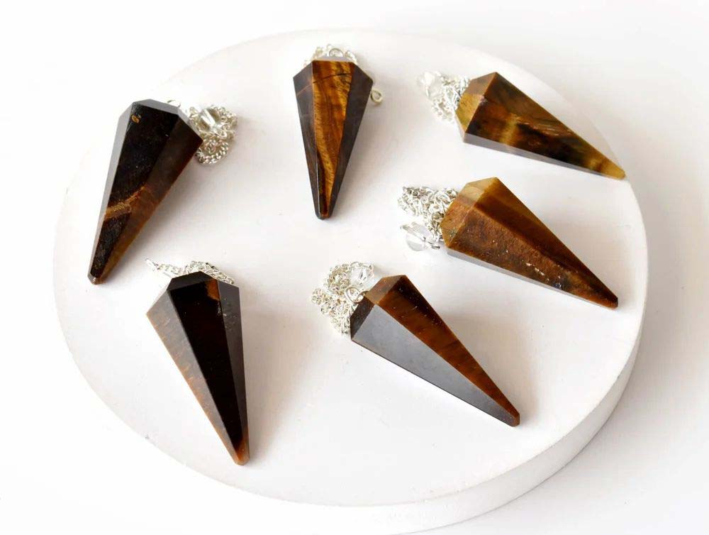 Tiger Eye Faceted Cone Pendulum